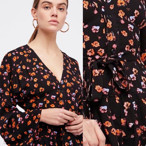 NWOT Preview FREE PEOPLE L’Amour Floral Romper - Picture 4 of 5